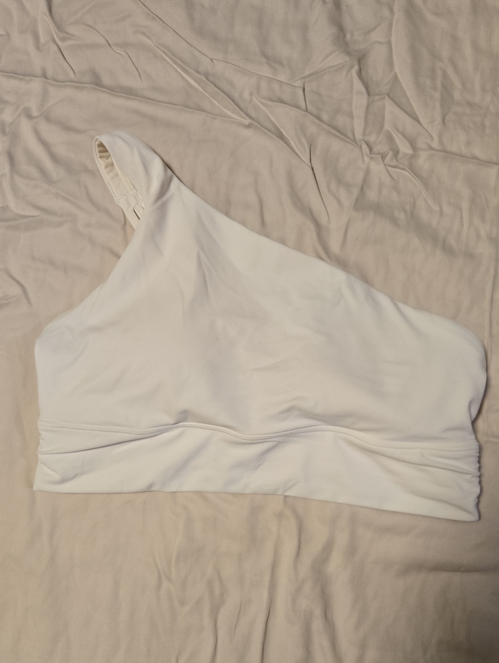 Athleta Longline One-Shoulder White Women’s Sports Bra